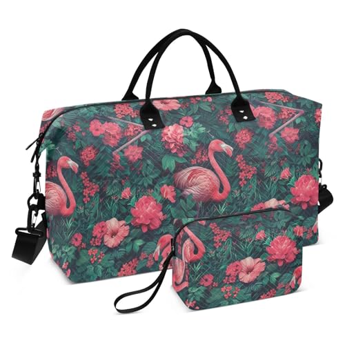 Flower Power Part Dekorative Wochenendtasche, Fitnessstudio, Handgepäcktasche mit verstellbarem Riemen für Trekking, 2-teiliges Set, Bolsos Para Viajar von KLL