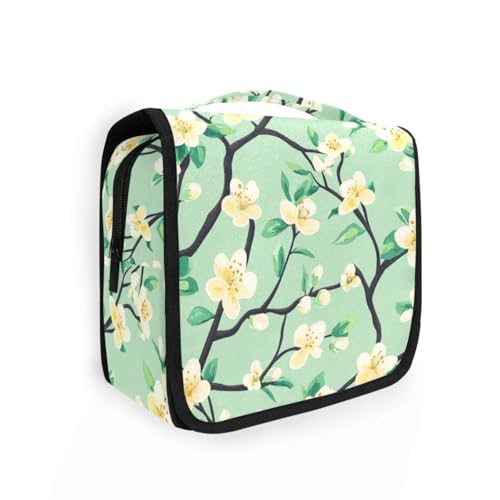Frühlingsbirnenblüten-grüne Tasche für Damen, mit Haken zum Aufhängen, Make-up-Koffer Frühlingsbirnenblüten-grüne Tasche für Damen, mit Haken zum Aufhängen, Make-up-Koffer von KLL