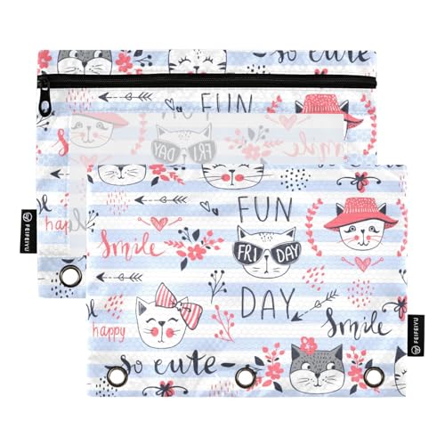 Funny Animals (3) Binder Pocket Binder Inserts for Rings Binder Organizer with Waterproof for Children Home Travel Cards Storage Container, Lustige Tiere (3), 1 sizex2, Cartoon von KLL