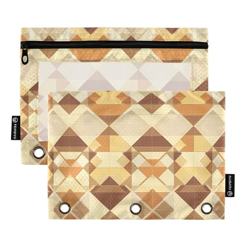 Gelbe Terrakotta-Bindemitteltaschen Kosmetiktasche für 3 Löcher Bindemittelbeutel mit 3 Ringen für Schulbriefpapier Organizer Upplies Gelbe Terrakotta-Bindemitteltaschen Kosmetiktasche für 3 Löcher Bindemittelbeutel mit 3 Ringen für Schulbriefpapier Organizer Upplies von KLL