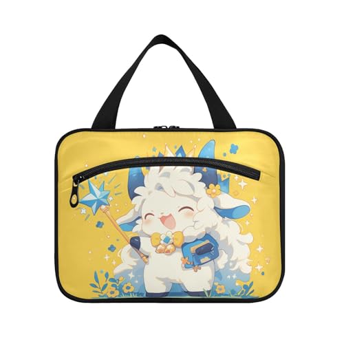 Gelbe süße Ziegen-Reisetasche zum Aufhängen für Toilettenartikel mit Haken, Designer-Essentials-Taschen für Herren, für Reisen, ein Muss für Reisen, Maleta para maquillaje L von KLL