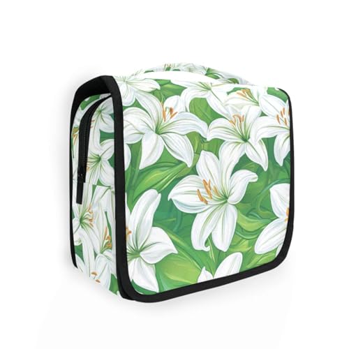 Große Kosmetiktasche für Damen, Motiv: Osterlilie, mit Haken zum Aufhängen, Zubehör, Kulturbeutel, Urlaub Große Kosmetiktasche für Damen, Motiv: Osterlilie, mit Haken zum Aufhängen, Zubehör, Kulturbeutel, Urlaub von KLL