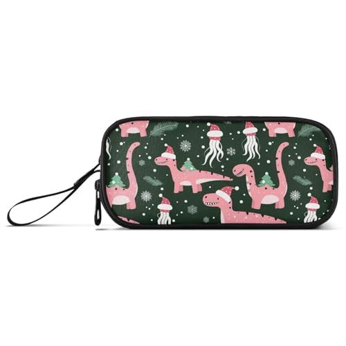 Großes Federmäppchen aus Nylon, Motiv: Pfirsich-Dinosaurier, Quallen, hohe Kapazität, Federmäppchen für Mädchen, Schule, Schreibwaren für Büro, Kinder von KLL