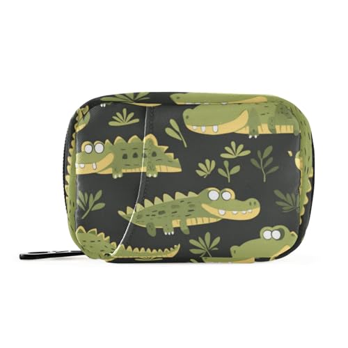 Grüne Cartoon-Safari-Krokodil-Taschen mit abnehmbaren Fächern, wiederverwendbare Reiseetui für Geldbörse Grüne Cartoon-Safari-Krokodil-Taschen mit abnehmbaren Fächern, wiederverwendbare Reiseetui für Geldbörse von KLL