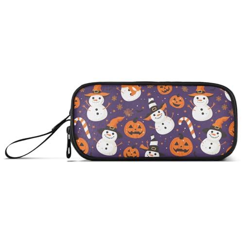 Gruselige Jahreszeit, Schneemann, Halloween, Nylon-Federmäppchen für Kinder, hohe Kapazität, Federmäppchen für Mädchen, Schreibwaren-Organizer für Mittelschule, Jugendliche von KLL