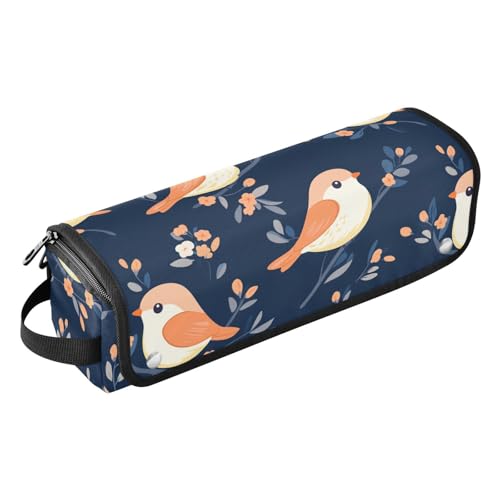 Haar-Werkzeug-Reisetasche für Damen, mit hitzebeständigem Pad, Heizwerkzeug, Reisetasche, Organizer für Glätteisen, Lockenstäbe, Cartoon, niedlicher Vogel, marineblau, Reisezubehör für Reisen von KLL