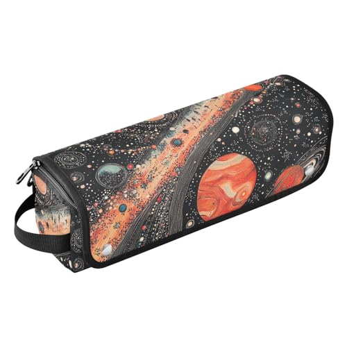 Haar-Werkzeug-Reisetasche für Damen, mit hitzebeständigem Polster, tragbarer Haarstyling-Werkzeug-Organizer für heiße Werkzeuge, Lockenstab und Glätteisen, Volumenstyler, bunte Weltraumplaneten, Erde von KLL