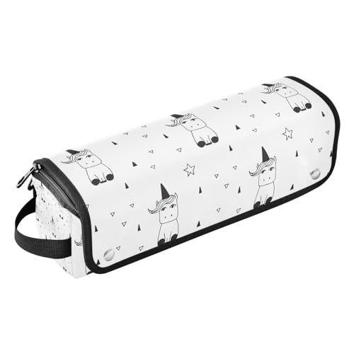 Haarwerkzeug-Reisetasche für Damen, mit hitzebeständiger Polster-Tragetasche, flacher Lockenstab, wasserdichter Organizer für Glätteisen, Glätteisen, Lockenstäbe, Einhörner, Regenbögen, von KLL