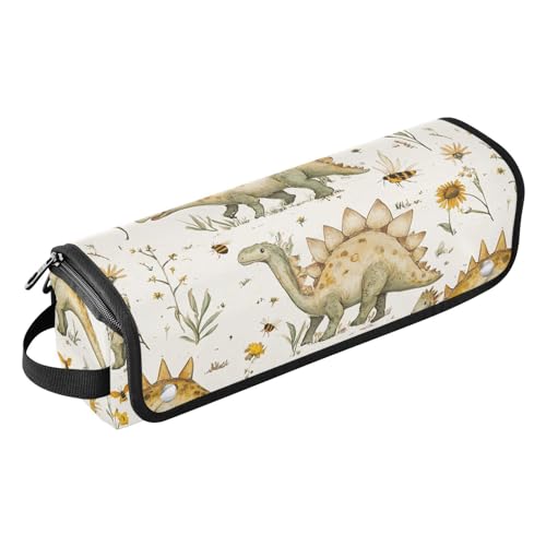 Haarwerkzeug-Reisetasche für Frauen mit Eisenmatte Lockenstab Reisehalter Aufbewahrungstasche für Glätteisen, Glätteisen, Lockenstäbe, niedlicher Dinosaurier, Stegosaurus, weiß, für Frauen, Essentials von KLL