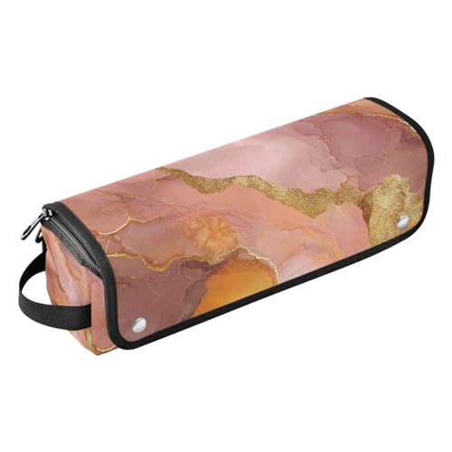 Haarwerkzeug Reisetasche für Frauen mit abnehmbarer hitzebeständiger Matte Lockenstab Reisehalter Aufbewahrungstasche für Lockenstab Glätteisen flacher Haartrockner, Marmor Terrakotta Blush von KLL
