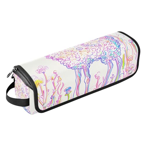 Haarwerkzeug-Reisetasche für Frauen und hitzebeständige Matte mit Reißverschluss, staubdicht, Reise-Glätteisen-Tasche für Glätteisen, heiße Werkzeuge und Haarpflege-Zubehör, niedliches Lama von KLL
