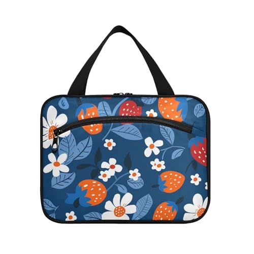 Hängetasche für Herren, Erdbeer-Blumen und Blätter, mit Haken, Designer-Kulturbeutel für Reisen, Reisen, Essentials, Arbeit, Bolso de para Mujer L Hängetasche für Herren, Erdbeer-Blumen und Blätter, mit Haken, Designer-Kulturbeutel für Reisen, Reisen, Essentials, Arbeit, Bolso de para Mujer L von KLL