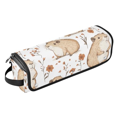 Hair Tools Reisetasche mit Eisenmatte, wasserdicht, flacher Lockenstab, Reise-Organizer für heiße Werkzeuge, Lockenstab, Glätteisen, Haarvolumizer, Styler, süße Capybara, weiße Reisetasche für Damen von KLL