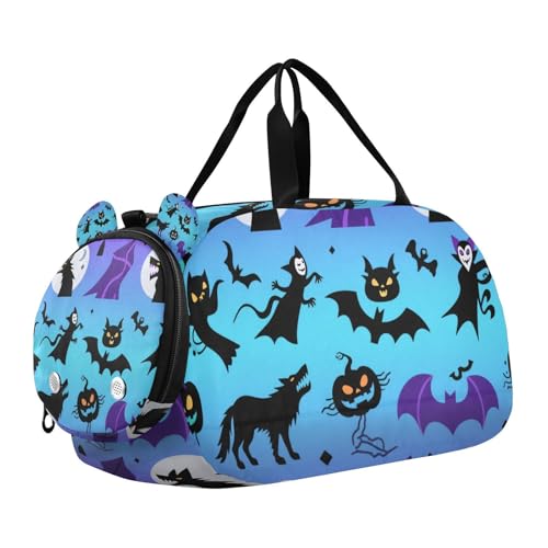 Halloween Turnbeutel mit Schuhen, großes Fassungsvermögen, für Reisen, Sport, Duffel, Weekender, Schwarz von KLL
