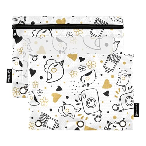 Happy Valentine's Day (60) Federmäppchen Binder Federmäppchen für drei Ringe Binder Taschen mit Binderlöchern für Kinder Zuhause Reise Karten Aufbewahrungsbehälter, Happy Valentine's Day (60), 1 von KLL