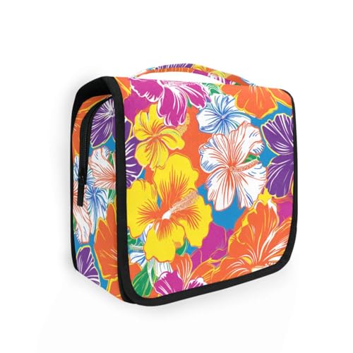 Hawaiianische Kulturbeutel für Damen, mit Haken zum Aufhängen, mehrfarbig, für Reisen Hawaiianische Kulturbeutel für Damen, mit Haken zum Aufhängen, mehrfarbig, für Reisen von KLL