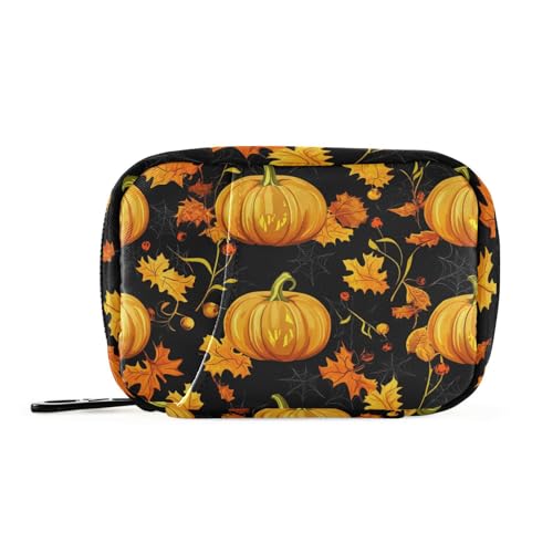 Herbst Kürbis Herbst Ahornblatt Thanksgiving Pille Taschen für Reisen wiederverwendbare mit abnehmbaren Fächern wiederverwendbare Veranstalter Koffer für Handtasche von KLL
