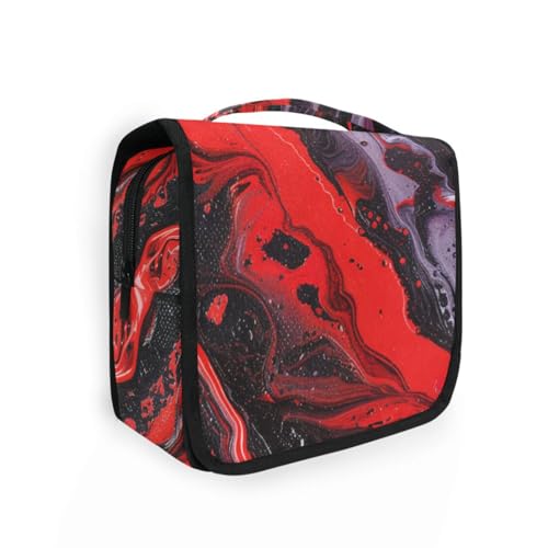 Herren-Kulturbeutel für Reisen, mit Haken zum Aufhängen, Pastellfarben, Schwarz und Rot, für Toilettenartikel, Hotel Herren-Kulturbeutel für Reisen, mit Haken zum Aufhängen, Pastellfarben, Schwarz und Rot, für Toilettenartikel, Hotel von KLL