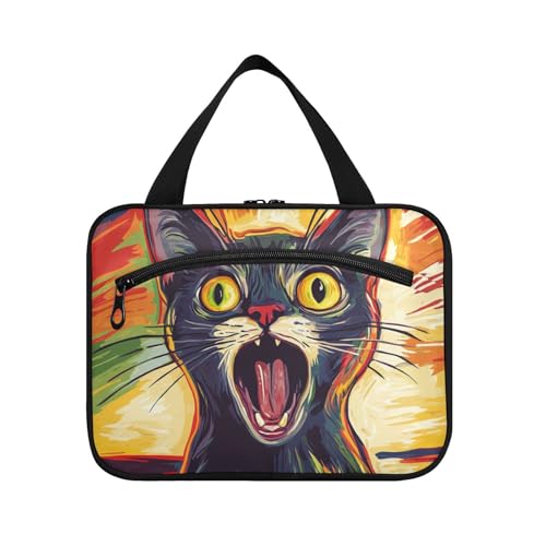Herren-Reisetasche mit buntem Schreien Katzen-Illustration, zum Aufhängen, mit Haken, Designerbedarf, Make-up-Tasche für wichtige Dinge für Frauen, Arbeit, Esuche para guardar maquillaje L Herren-Reisetasche mit buntem Schreien Katzen-Illustration, zum Aufhängen, mit Haken, Designerbedarf, Make-up-Tasche für wichtige Dinge für Frauen, Arbeit, Esuche para guardar maquillaje L von KLL