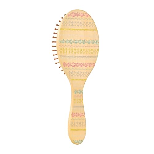 Holz-Haarbürste, Paddel-Haarbürste für Damen, Holzhaarbürsten für Frauen, Haarbürste, Massagebürste, Tribal Bohemian (17) von KLL