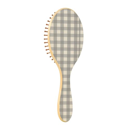 Holzhaarbürste, Paddelhaarbürste für Damen, Holzhaarbürsten für Frauen, Holz-Bürste, Nachrichtenbürste, Büffelkariert, kariert, Frohe Weihnachten, 5 Stück von KLL