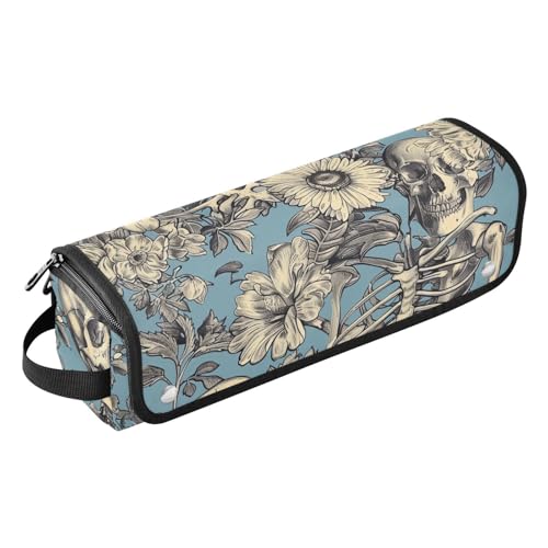 Hot Hair Tools Reisetasche mit hitzebeständigem Polster, wasserdicht, für Glätteisen, heiße Werkzeuge und Haarpflege-Zubehör, Gothic-Skelett-Blume, tragbarer Organizer Hot Hair Tools Reisetasche mit hitzebeständigem Polster, wasserdicht, für Glätteisen, heiße Werkzeuge und Haarpflege-Zubehör, Gothic-Skelett-Blume, tragbarer Organizer von KLL