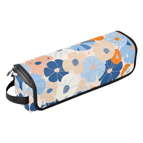Hot Hair Tools Reisetasche mit hitzebeständiger Matte, doppellagige Reise-Tragetasche für Glätteisen, Glätteisen, Lockenstäbe, elegante geometrische Blumen, Haar-Accessoires-Organizer von KLL