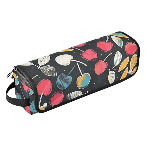 Hot Hair Tools Reisetasche mit hitzebeständiger Matte, große Kapazität, Haar-Werkzeug-Organizer für heiße Werkzeuge, Lockenstab und Glätteisen, Haarvolumizer, schöne Kirsch-Illustration, Reisezubehör von KLL