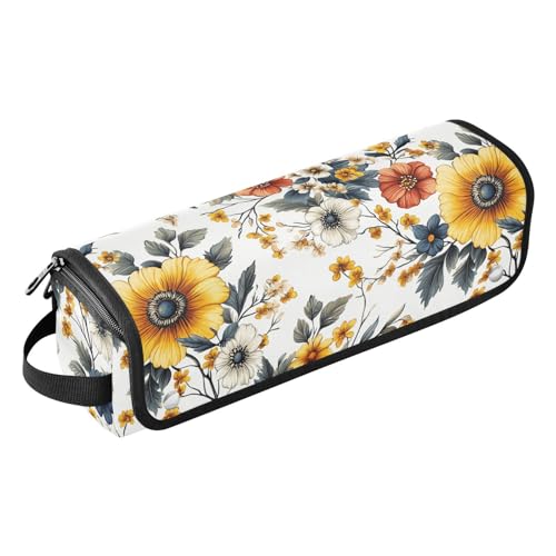 Hot Hair Tools Reisetasche und hitzebeständige Matte, tragbarer Haarstyling-Werkzeug-Organizer für Glätteisen, Lockenstab, Haartrockner, Retro-Blumenmuster, Reisezubehör von KLL