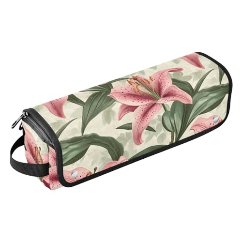 Hot Hair Tools Reisetasche und hitzebeständige Matte, wasserdicht, flacher Lockenstab, Reise-Organizer für Lockenstab Glätteisen, flacher Haartrockner, Guyana Regia Lilie, Schönheit, Sommerblumen von KLL