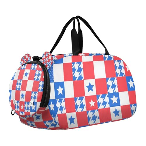 Independence Day Buffalo Stars Kinder Niedlicher Turnbeutel mit Schuhfach Multifunktionale Weekender Übernachtungstaschen für Jungen und Mädchen von KLL