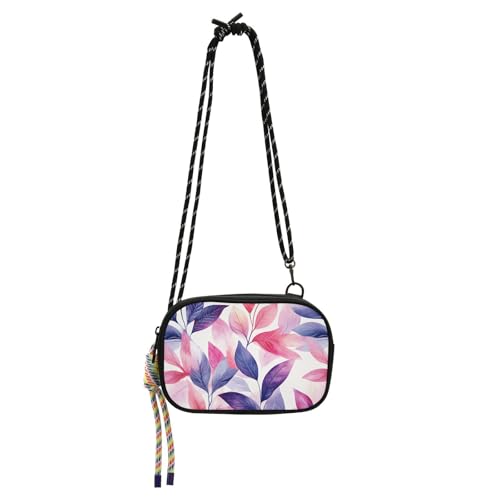 KLL Ästhetische bunte Blätter, Damen-Geldbörse, Crossbody für Herren, mit Kreditkartenfächern, Schulterhandtaschen für Damen von KLL