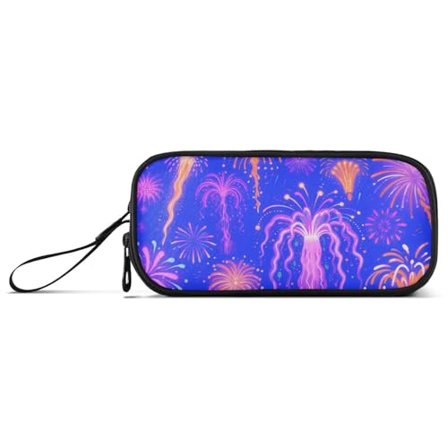 KLL Abstraktes buntes Feuerwerk-Ölgemälde-Stil, Nylon-Federmäppchen für Schule, große Kapazität, Federmäppchen, Schreibwaren-Organizer für Büro, Erwachsene von KLL