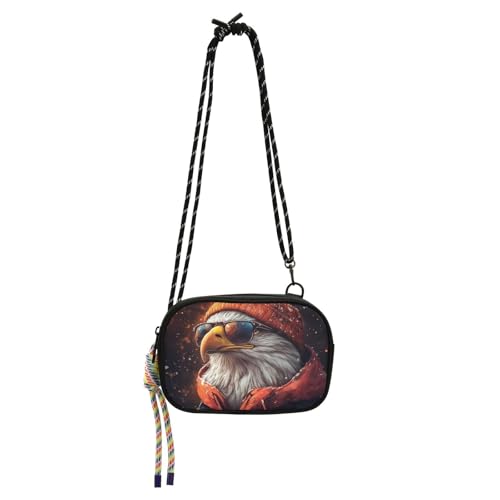 KLL Animals Cool Bird mit Sonnenbrille Crossbody Geldbörse für Frauen Wasserdicht mit verstellbarem Riemen Schultertasche Have a meal von KLL