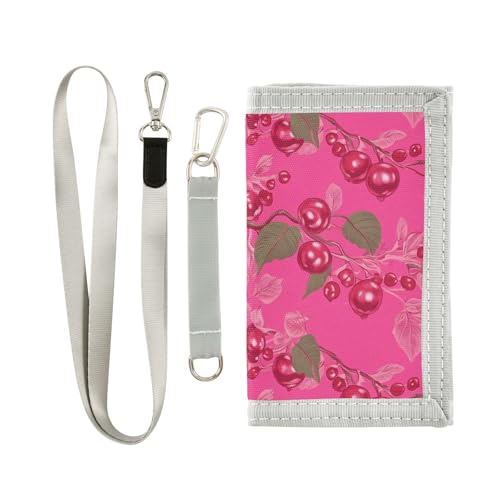 KLL Art Seagrape Fruit Herren-Geldbörse mit Umhängeband in Hot Pink, dreifach gefaltet, für Geburtstag, Geschenk, stabile Geldbörse mit Umhängeband KLL Art Seagrape Fruit Herren-Geldbörse mit Umhängeband in Hot Pink, dreifach gefaltet, für Geburtstag, Geschenk, stabile Geldbörse mit Umhängeband von KLL