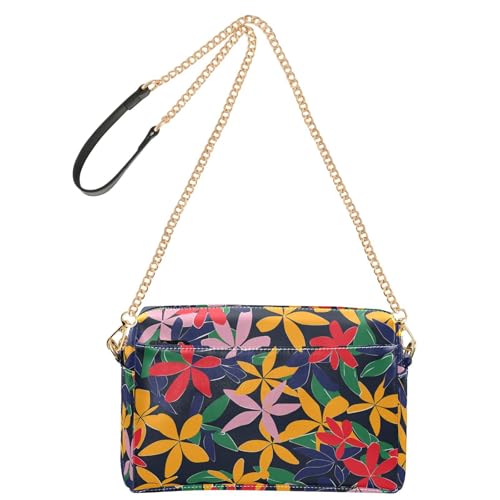 KLL Azalea Flower Design Rot Grün Mode Kleine Crossbody Taschen Veganes Leder Damen Geldbörsen Reißverschluss Schultertasche Handtasche für Reisen von KLL