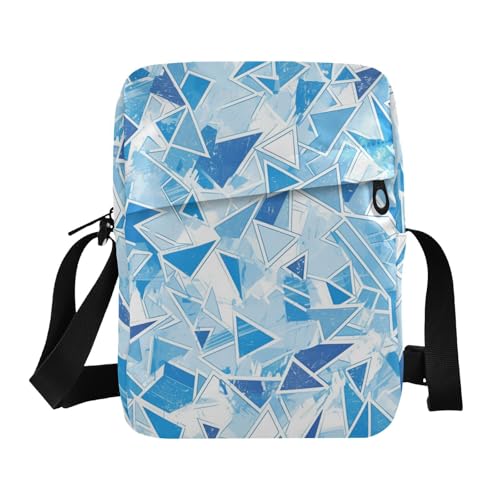 KLL Babyblaue Diamonds Shining Cute Messenger Bag Veganes Leder Schultertasche für Herren Reise Lady Schulterhandtaschen von KLL