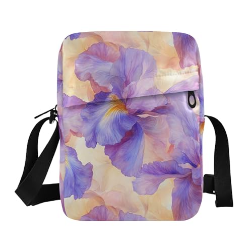 KLL Beauty Spring Umhängetasche, Kuriertasche, veganes Leder, für Damen, klein, lässig, für Reisen, Violett von KLL