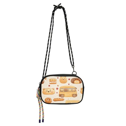 KLL Bierbrot Auto Niedliche Cartoon Seitentasche Crossbody für Frauen Wasserdicht mit Kreditkartenfächern Schultertasche Have a meal von KLL