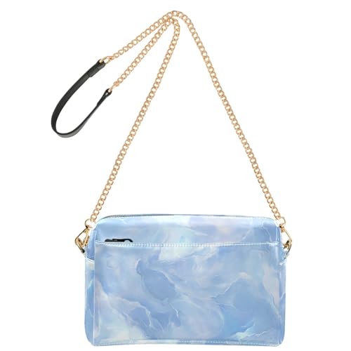 KLL Blaue Marmor-Textur, schicke, modische Crossbody-Tasche für Damen, klein, veganes Leder, Damen-Geldbörse, wasserdicht, Damen-Schulterhandtaschen von KLL