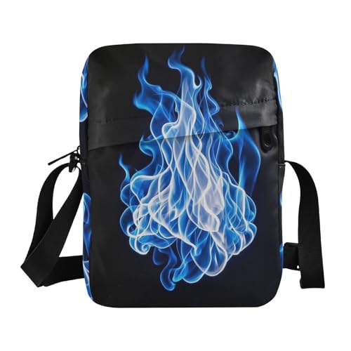 KLL Blue Fire wunderschöne Umhängetasche aus veganem Leder, Einkaufstasche für Damen von KLL