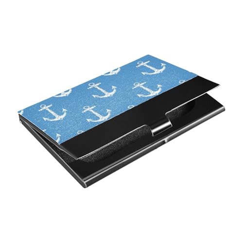 KLL Blue Ocean Ultradünnes Visitenkartenetui mit Kartenhalter aus Leder und Edelstahl zum Schutz Ihrer Karten von KLL