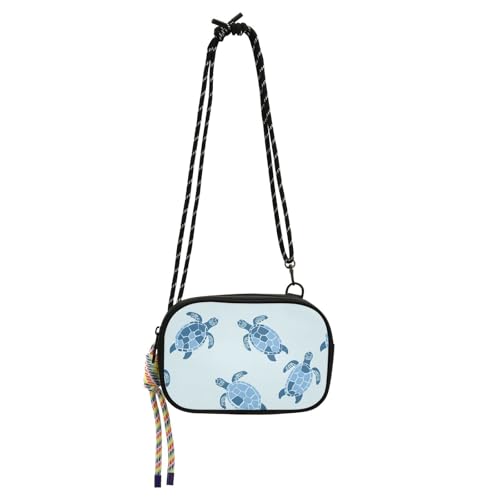 KLL Blue Turtle Sea Simple West Crossbody Geldbörse für Damen, trendig, mit Kreditkartenfächern, kleine Umhängetasche für Wandern und Reisen KLL Blue Turtle Sea Simple West Crossbody Geldbörse für Damen, trendig, mit Kreditkartenfächern, kleine Umhängetasche für Wandern und Reisen von KLL