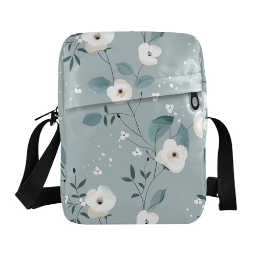 KLL Blumen Vintage Messenger Bag Veganes Leder Schultertasche Shopping Schultertasche Handtasche von KLL