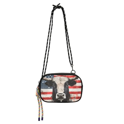 KLL Buffalo Usa Stars Umhängetasche für Herren, praktisch mit verstellbarem Gurt, Schultertaschen, Spaziergang mit dem Hund von KLL