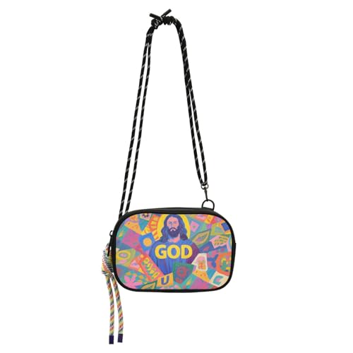 KLL Bunte Cartoon-Kameratasche für Damen, modisch, mit Kreditkartenfächern, Geldbörsen für Wandern, Reisen von KLL