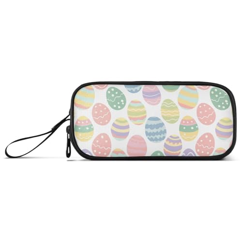 KLL Bunte Eier Nylon Schule Federmäppchen Große Kapazität Reißverschluss Federmäppchen Schreibwaren Tasche für Büro Frauen von KLL
