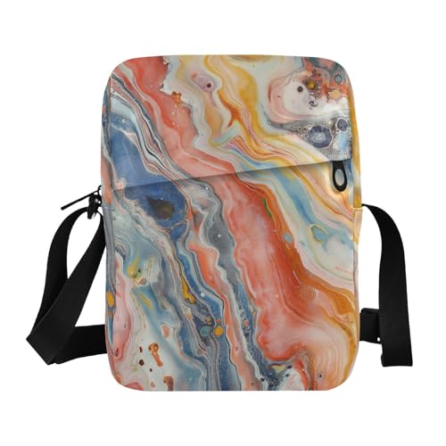 KLL Bunte Kuriertasche aus veganem Leder, für Herren, für Reisen, Damen, Schulterhandtaschen von KLL