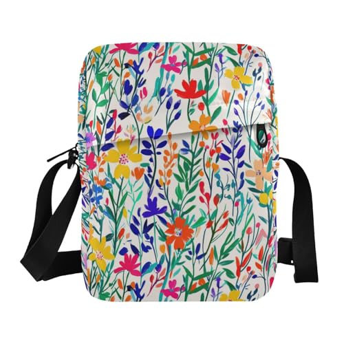 KLL Bunte Umhängetasche für Herren, veganes Leder, kleine Umhängetasche für Damen, Einkaufstasche, Schulterhandtaschen von KLL