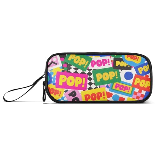KLL Buntes Cartoon-Pop-Mode-Federmäppchen aus Nylon, große Kapazität, Federmäppchen für Mädchen, Schreibwaren-Tasche für Studenten von KLL